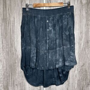 Raquel Allegra Tie Dye Skirt Short High Low Hem Pockets Rayon Boho Hippie Size 0